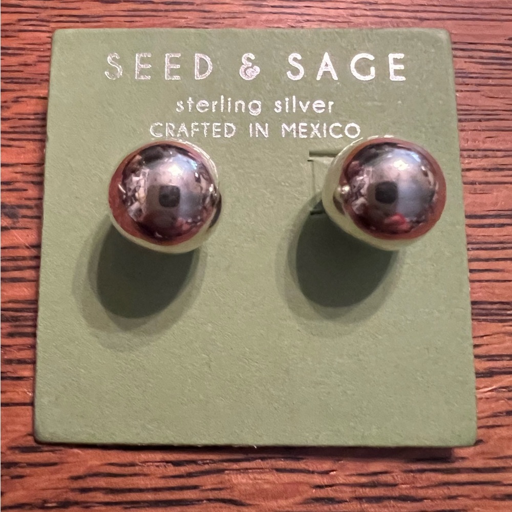 Seed & Sage Silver Ball Earrings